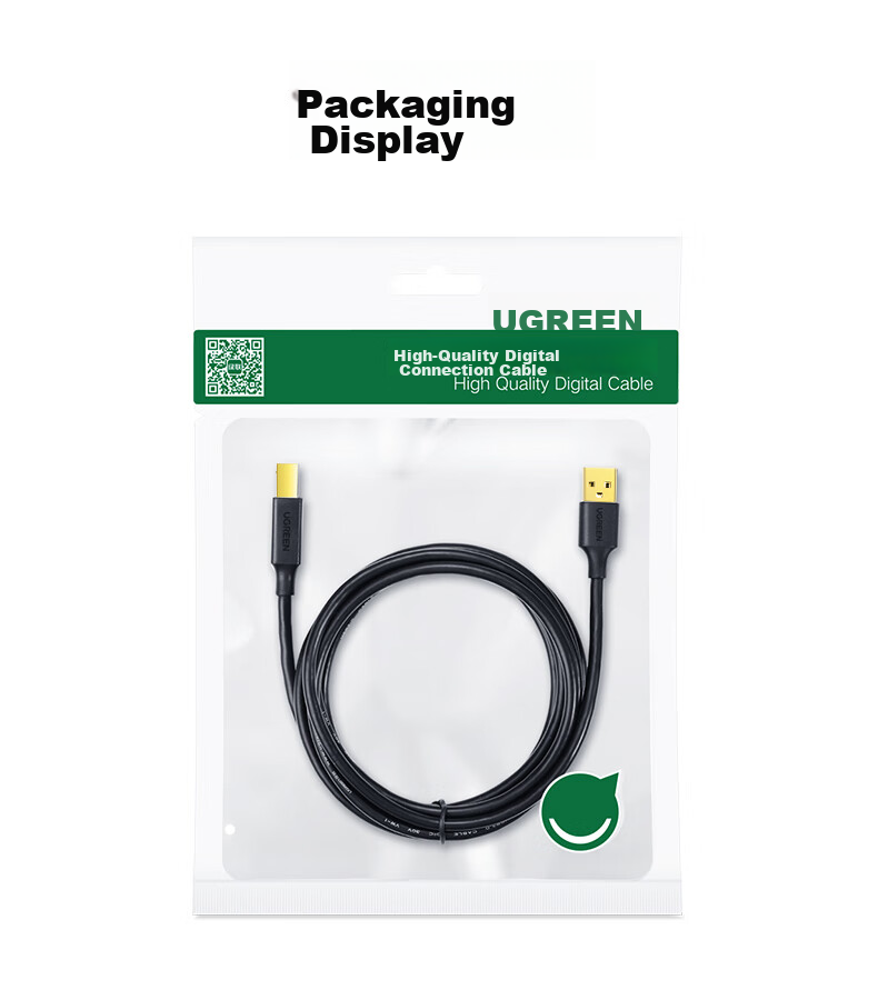 Кабель UGREEN для принтера USB 2.0 AM/BM, 5 метров, с позолоченным разъемом, высокоскоростная печать, универсальный для HP, Canon, Epson