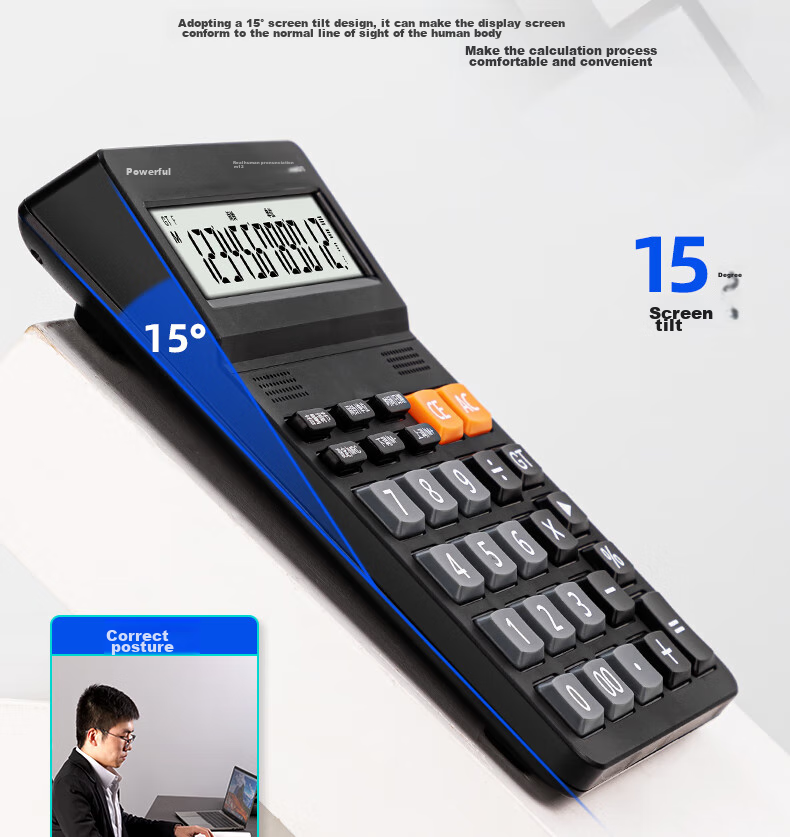 Калькулятор Deli DL-1502, 12-разрядный, с голосовым оповещением, настольный, для студентов и офиса, черный