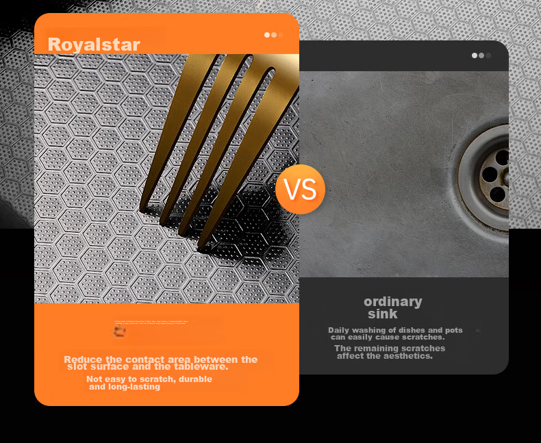Кухонная мойка Royalstar, нержавеющая сталь, нано-соты, устойчивая к царапинам, двойная конструкция с выдвижным смесителем, 68x45 см