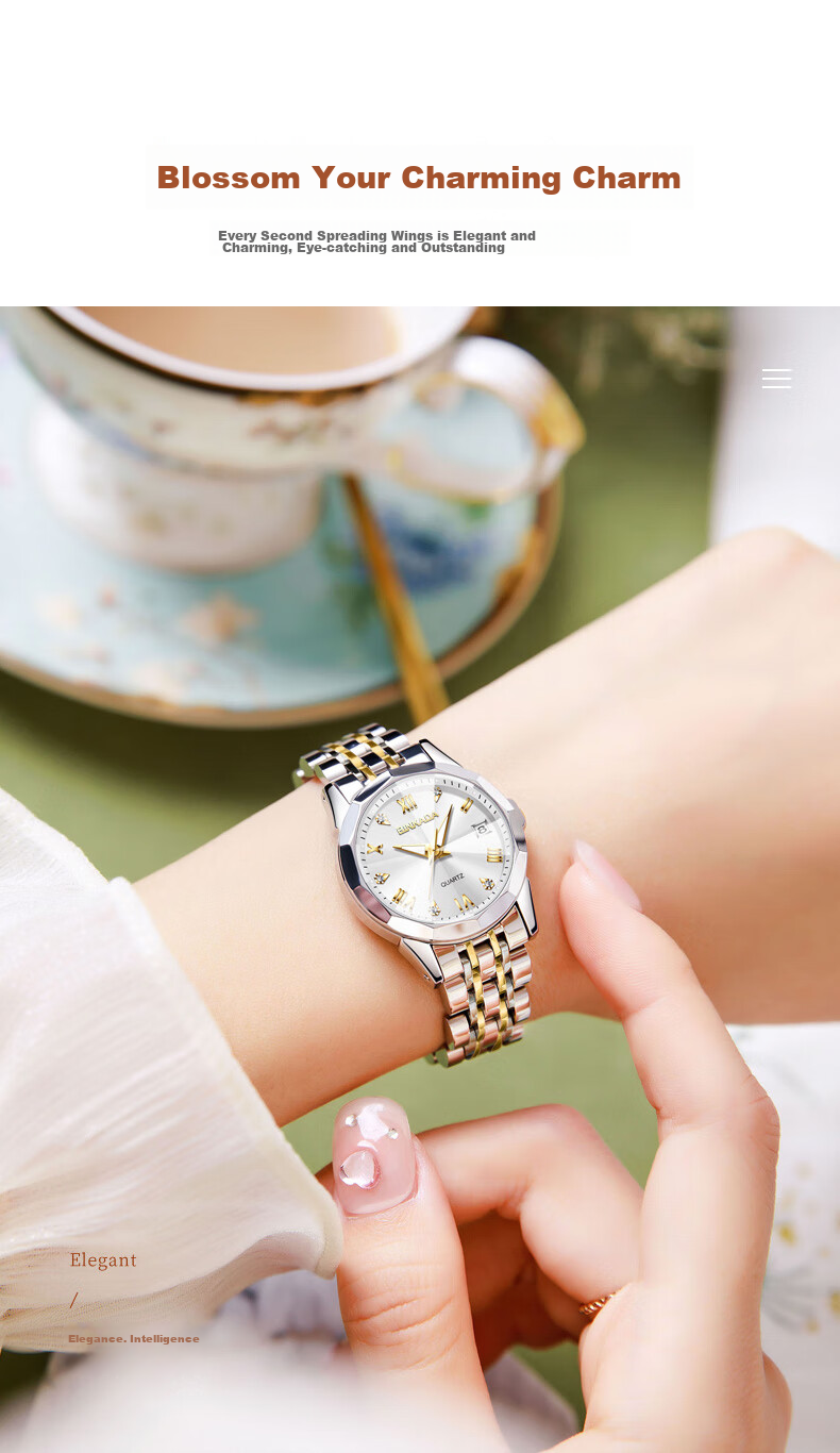 BINKADA Amant Starry Sky Watch for Women, Mechanical-Style Quartz Watch Brand, Top Ten Famous Expressions, Couple's Valentine's Day Gift