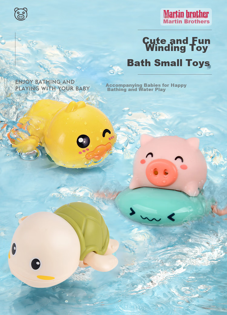 Игрушки для купания Martin brother, заводные игрушки для игр с водой, плавающие игрушки-брызгалки, свинья, утка, черепаха, подарок на Новый год