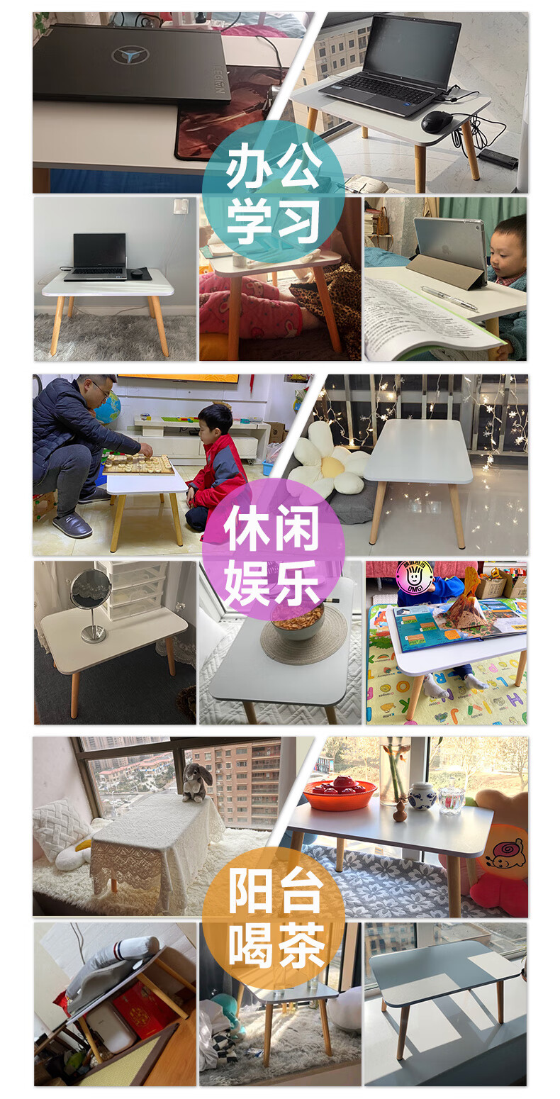 奇晟铭源 床上桌笔记本电脑桌飘窗桌茶桌边几 小书桌学习桌 卧室懒人床上写字桌饭桌小桌子40*60cm LC-330