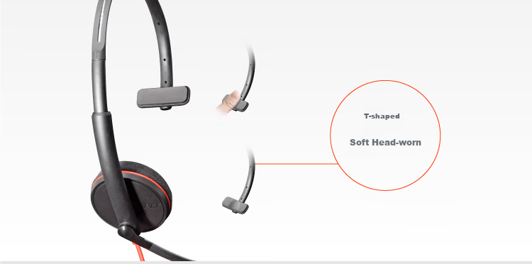 Гарнитура PLANTRONICS polyC3210USB-C/A, односторонняя, с двойным интерфейсом, для колл-центров, офисная, подключается напрямую к компьютерам с встроенным управлением