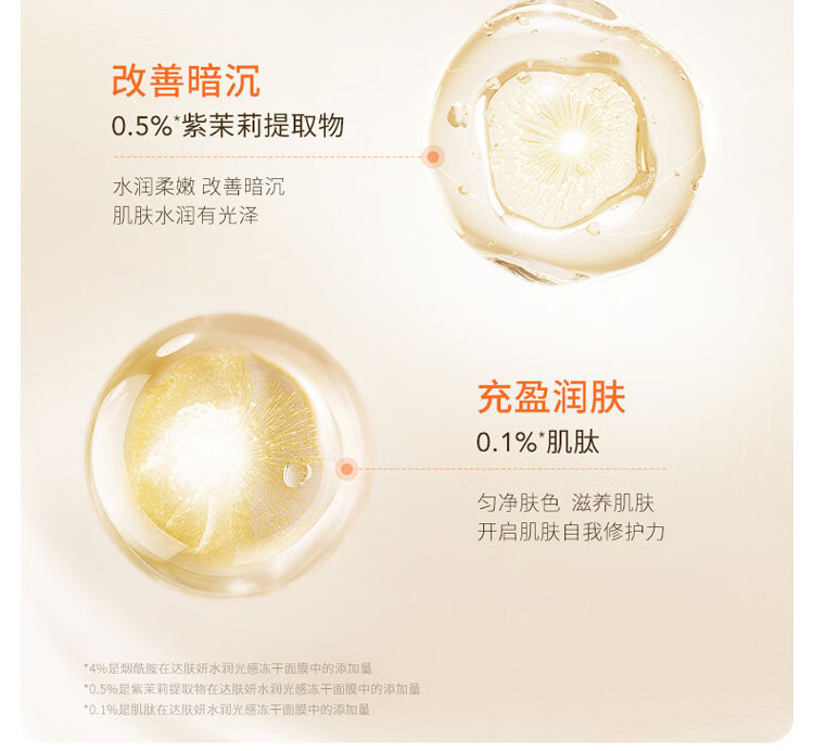 达肤妍学生水润光感冻干面膜6片/盒补水保湿舒缓提亮修护滋润