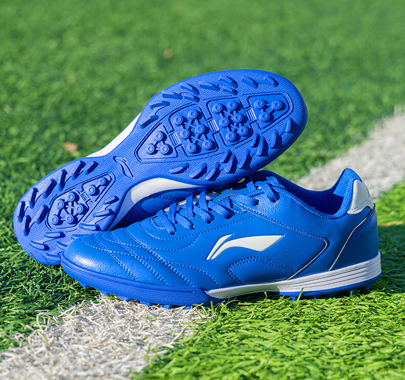 Футбольные бутсы Li-Ning для мужчин, профессиональные тренировочные бутсы для зала и искусственного газона, синие, размер 33