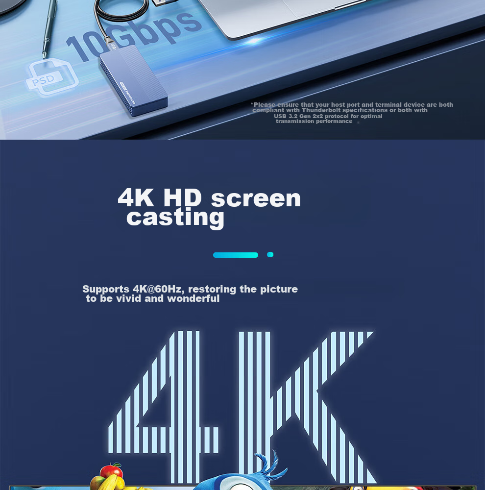 Кабель ULT-unite Type-C/USB 2-в-1, 10 Гбит/с, PD 100 Вт, 4K@60Hz, 0.2 м