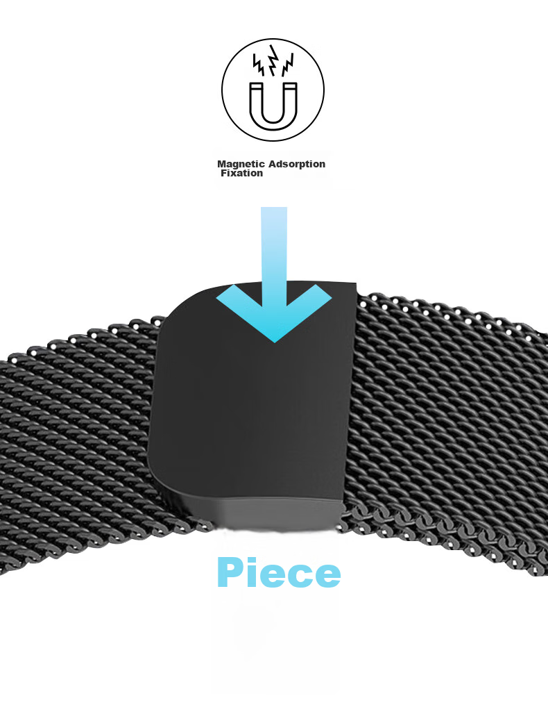 Ремешок KMaxAI Milanese Loop для Apple Watch Series 11/Ultra, стальной магнитный, розовый