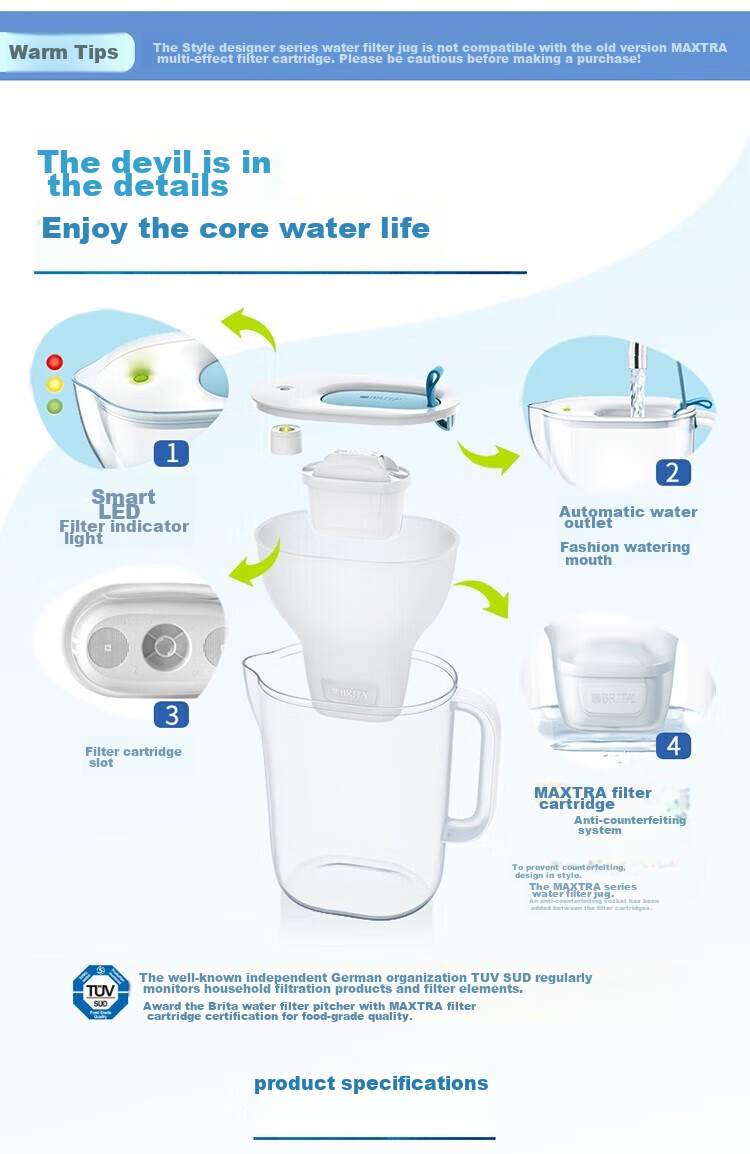 Фильтр-кувшин Brita Style XL, 3.5 л, зеленый, с 5 картриджами