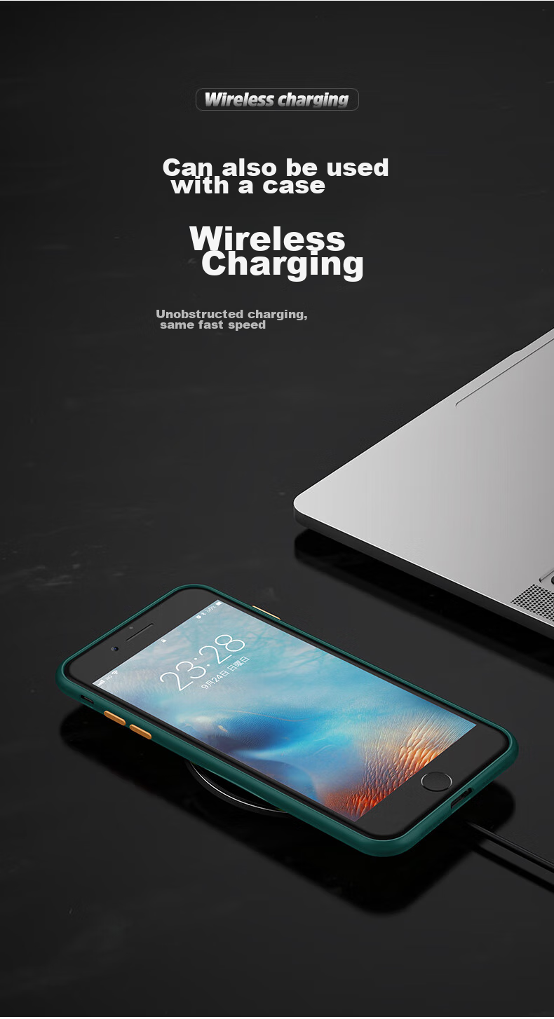 Чехол для Apple iPhone 7 Plus/8 Plus, Baozou, с полной защитой линз, противоударный, с защитой от отпечатков пальцев, силиконовый мягкий край, контрастный прозрачный матовый дизайн, для мужчин и женщин, черный