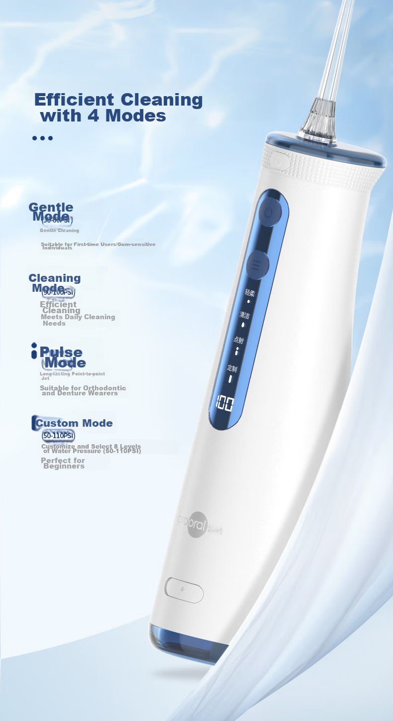 Ирригатор Prooral 5025Plus, портативный, с цифровым дисплеем, синий, 270 мл