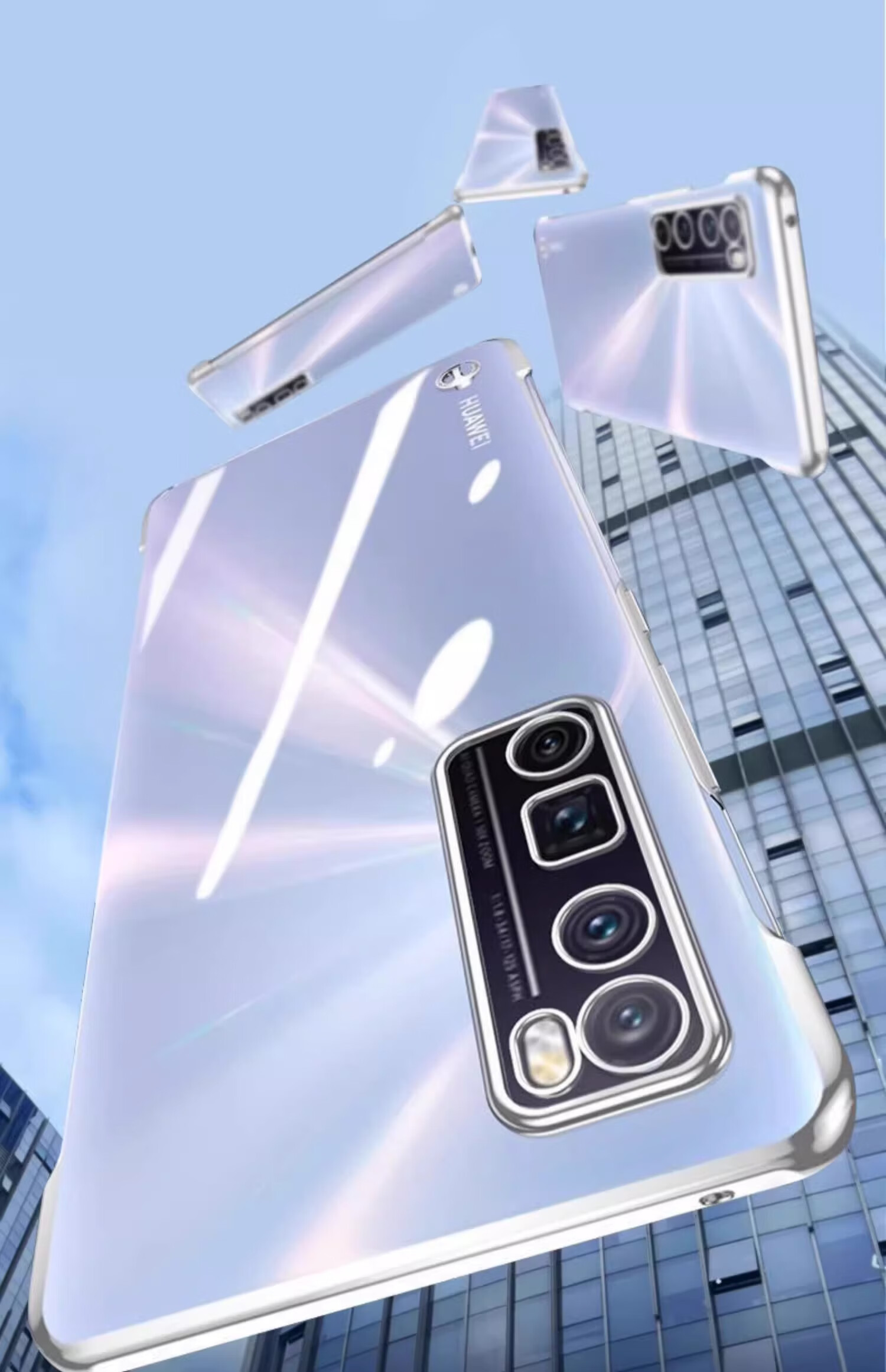 ZHIWEISHI Чехол для Huawei Nova 7 Pro, ультратонкий, полностью прозрачный, безрамочный, ударопрочный