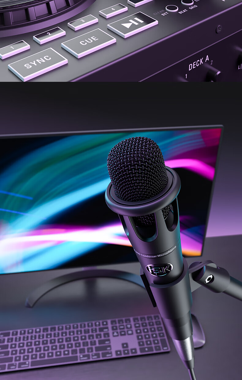 ISK E300 Микрофон + Звуковая карта Senran ST60 Комплект для прямой трансляции для караоке на телефоне, пения на компьютере, электронной музыки, записи, универсальный проводной конденсаторный микрофон