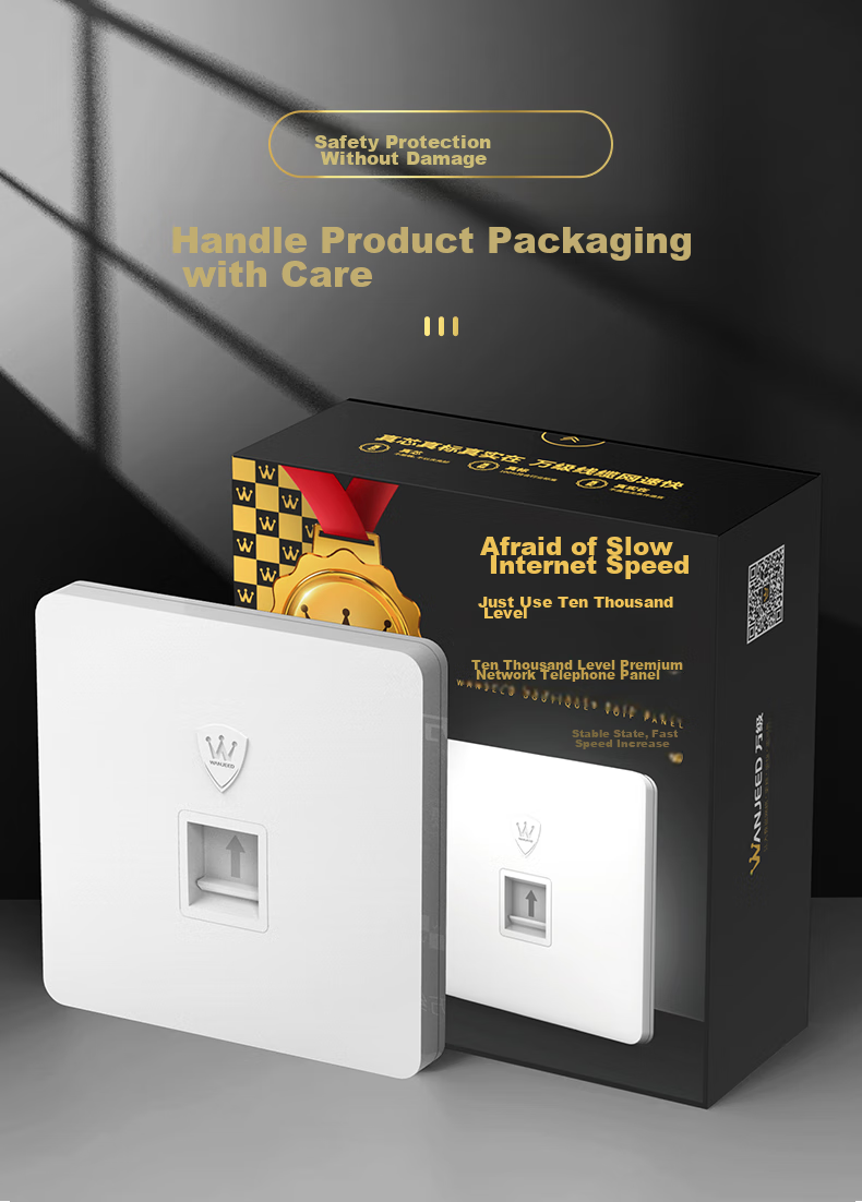 Розетка сетевая WANJEED, категория 6, Gigabit, двухпортовая, белый