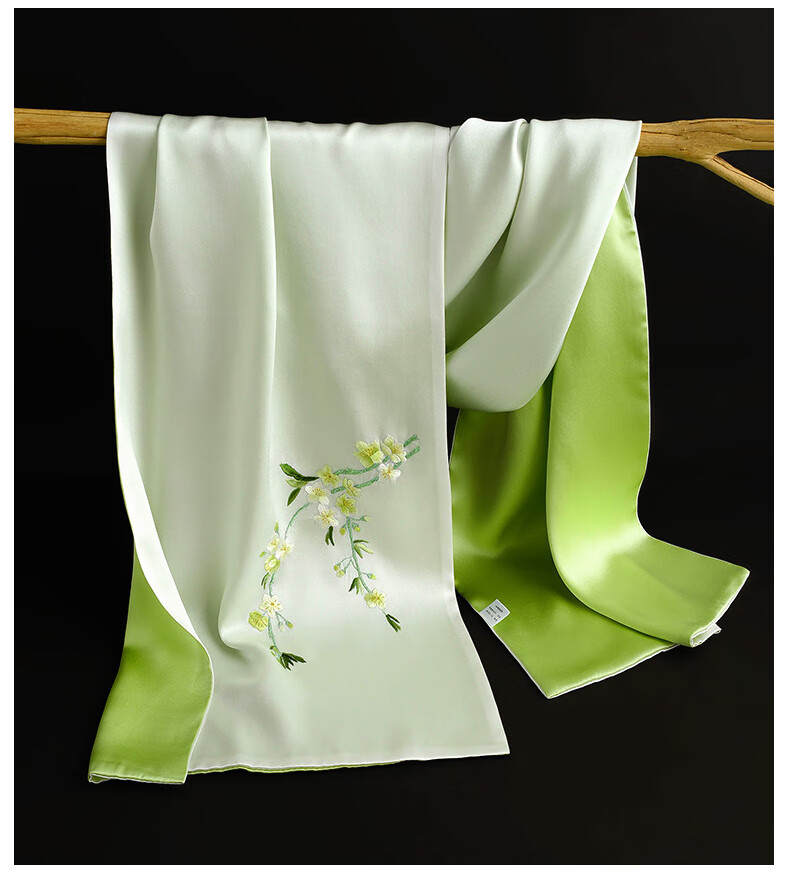 Шелковый шарф Hangsilu Suzhou Embroidery с вышивкой для женщин, зимний шарф из тутового шелка, подарочная коробка высокого класса, подарок на день рождения и праздник для мамы, новогодний подарок