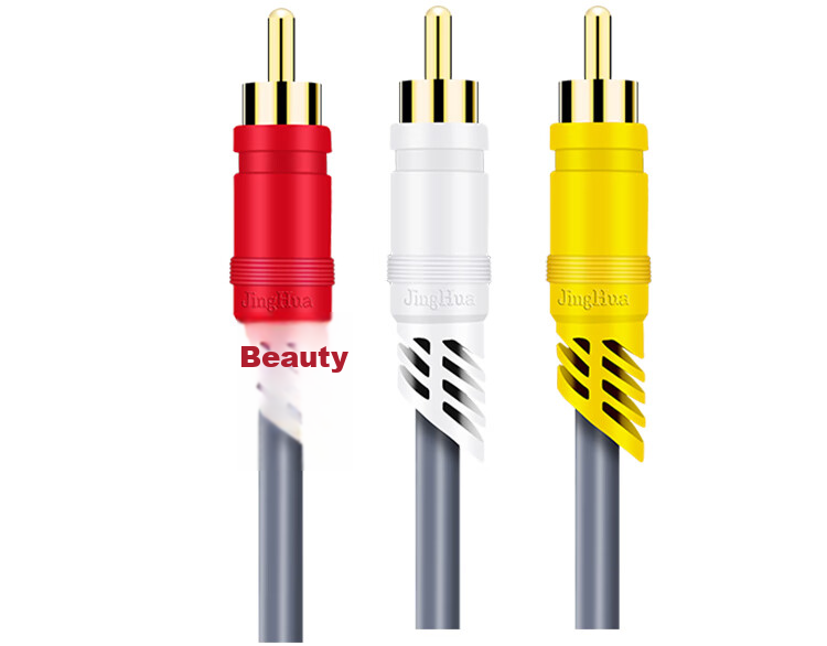 Аудиокабель Jinghua 3RCA - 3RCA, 1.8 метра, серый