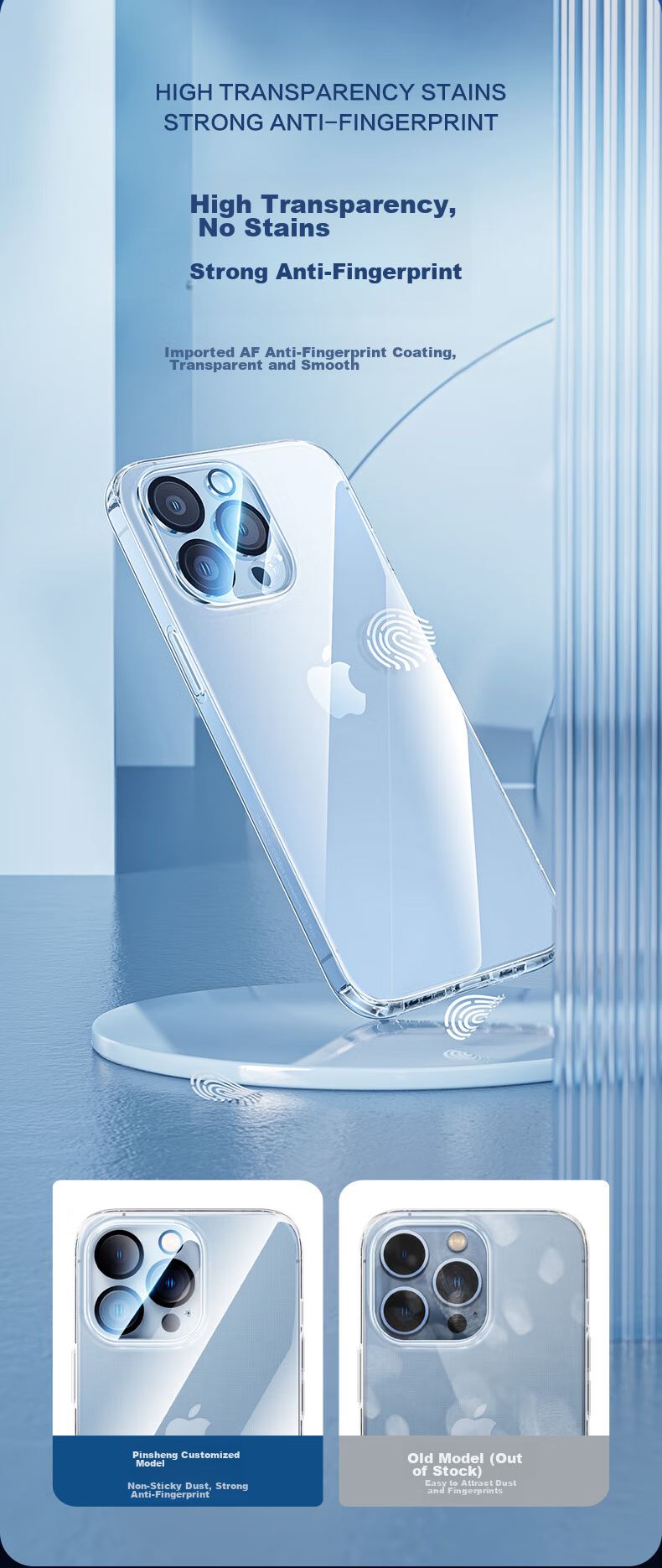 Чехол PISEN для iPhone 14 Pro Max, ультратонкий, противоударный, прозрачный