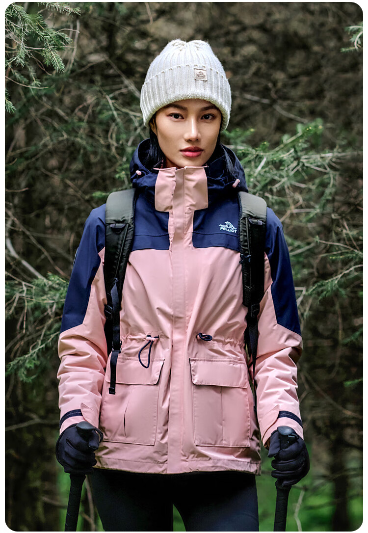 Мужская куртка Pelliot "Cheng Yi Same Style" Mountain Color, трехслойная, ветрозащитная, для активного отдыха, модель 0105, черная, размер L