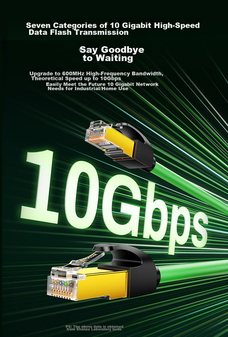 Кабель SAMZHE Cat7 10 Gigabit, экранированный, 1 метр, зеленый, GR7010G