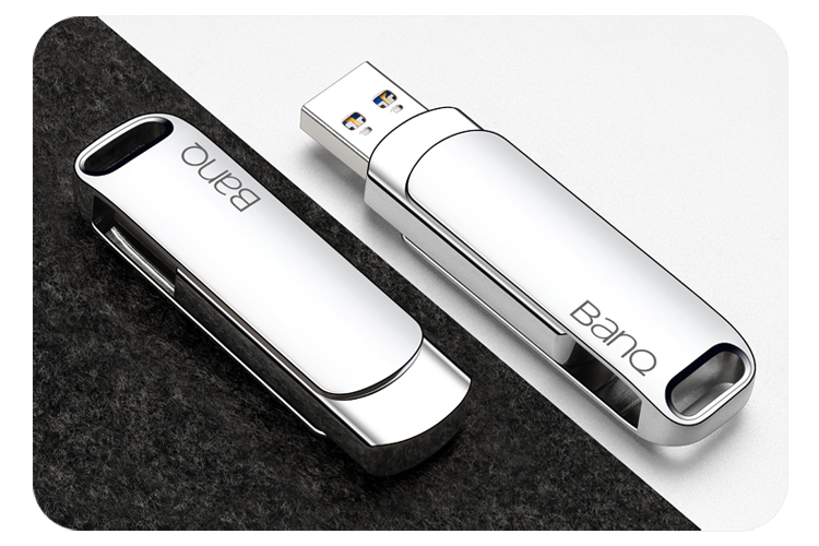banq 32GB USB3.0 U盘 F61高速版 银色 全金属电脑车载两用优盘 360度旋转 防震抗压 质感十足