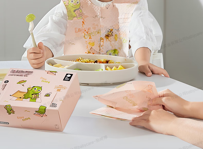 Одноразовые нагрудники Babycare для малышей, мягкие, антигрязевые, с принтом "Олененок Синаид", 20 штук