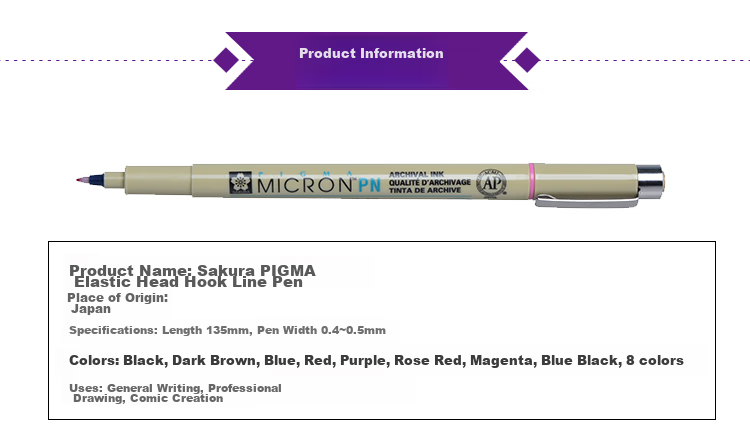 Японская гелевая ручка Sakura Pigma Micron Pen с гибким наконечником, черная, 0.4-0.5 мм