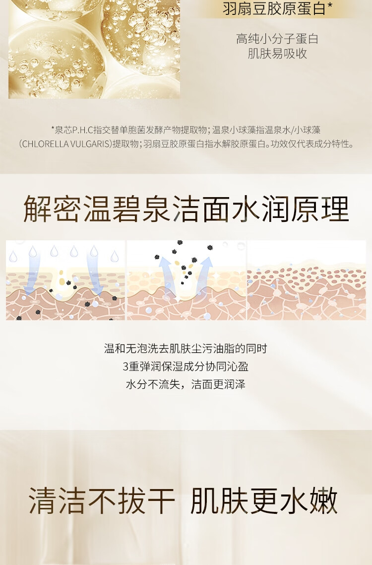 温碧泉洗面奶 男女护肤化妆品 双重弹润赋活洁面蜜150g 温和洁净