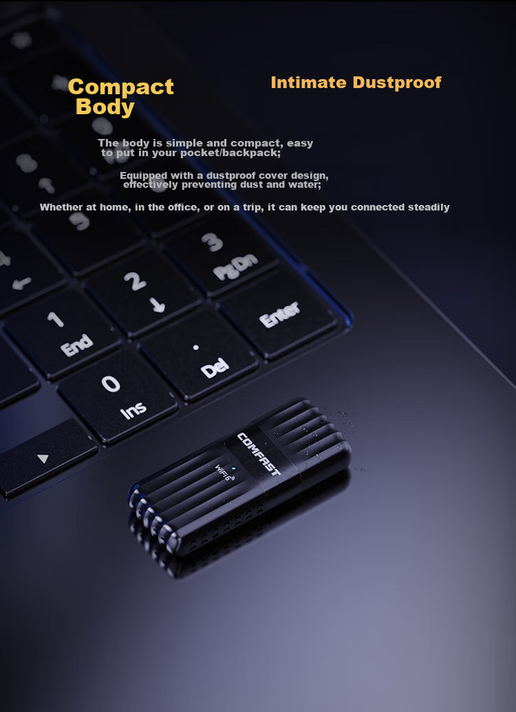 Wi-Fi адаптер COMFAST AX900, Bluetooth 5.3, USB, двухдиапазонный, для ПК, 900 Мбит/с