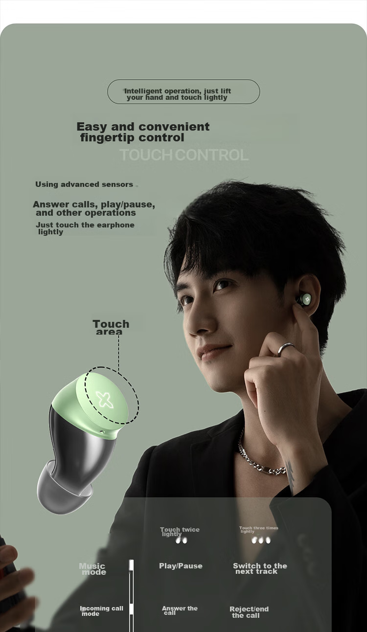 Беспроводные наушники SONGX Bluetooth 5.3 с шумоподавлением, внутриканальные, спортивные, игровые, совместимы с телефонами Apple, Huawei, Xiaomi