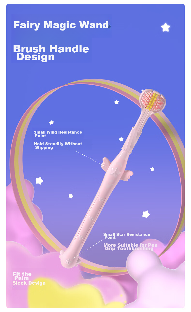 Трехсторонняя зубная щетка DR.BAEK Fairy Wand для взрослых, антибактериальная, мягкая щетина, защита десен, 3 шт.