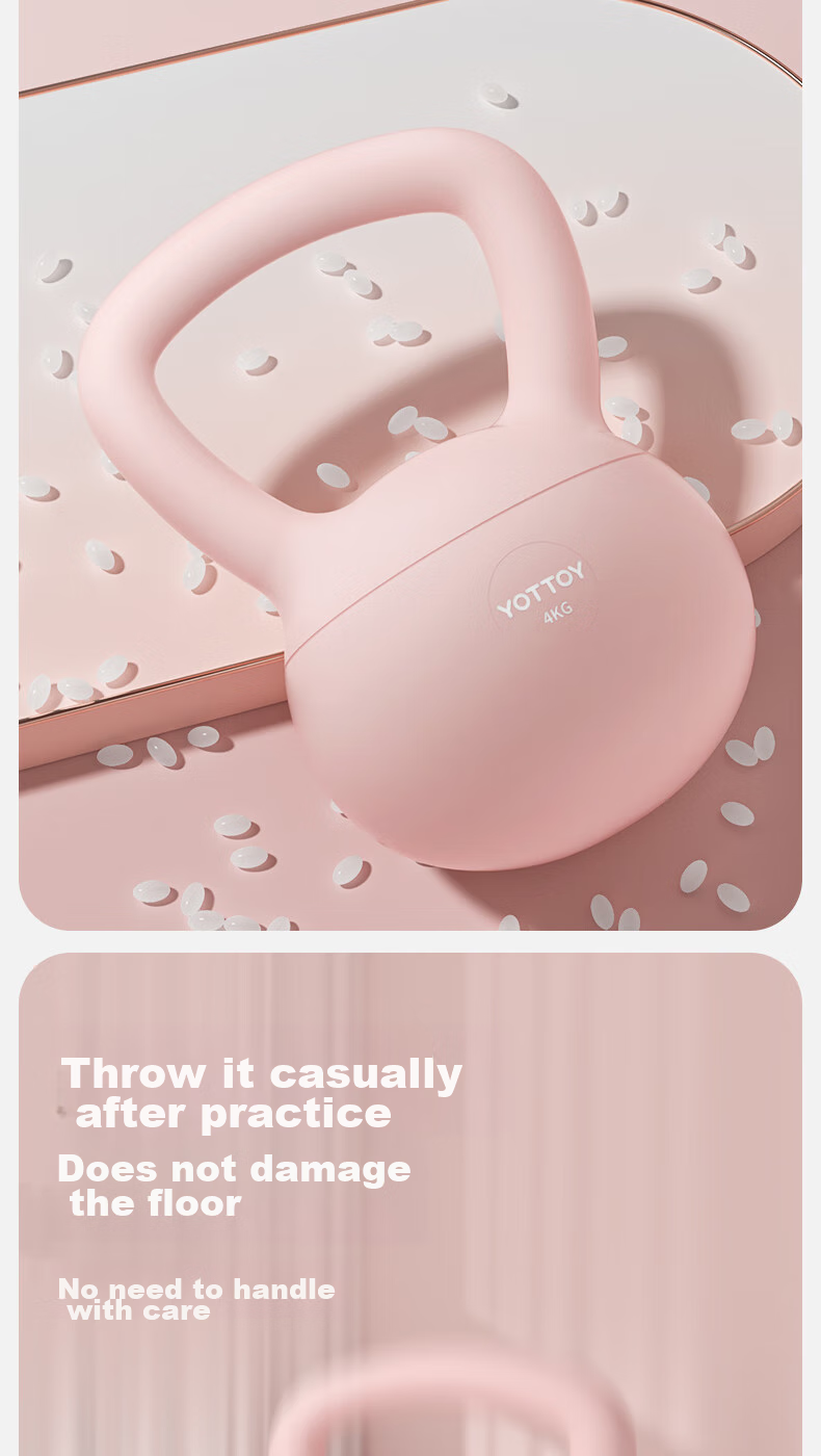 Гибкая гиря Yottoy Hip-Lifting Soft Kettlebell для женщин, для приседаний и силовых тренировок, домашнее фитнес-оборудование, 6 кг, дымчато-синий