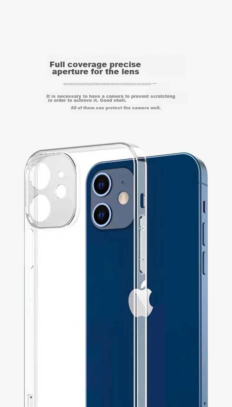 Чехол для Apple iPhone 12 Snowkids, ультратонкий, прозрачный, TPU, с защитой камеры, 6.1 дюйма