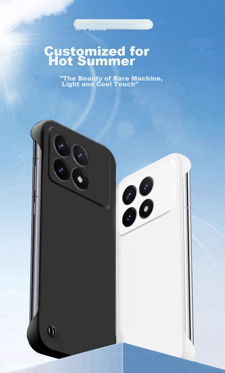POZZO Чехол для Redmi K70/K70 Pro, безрамочный матовый ультратонкий ударопрочный чехол с защитой от перегрева для мужчин и женщин, популярный цвет "Ночное небо" черный