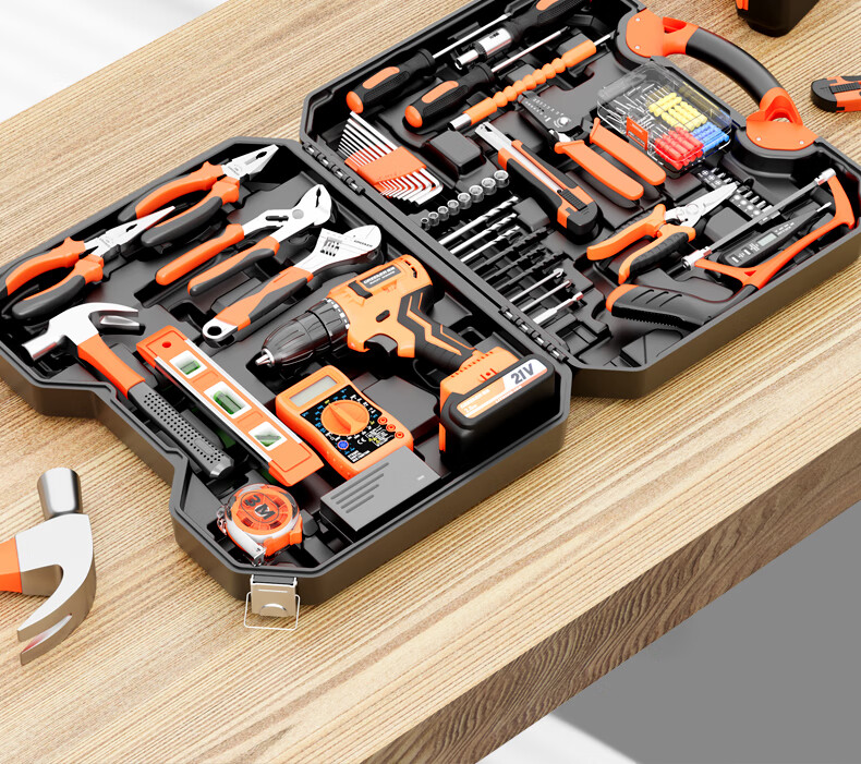Аккумуляторная дрель GREENER Brushless Drill Multi-Function Tool Kit Repair Set, 21В, 120 предметов
