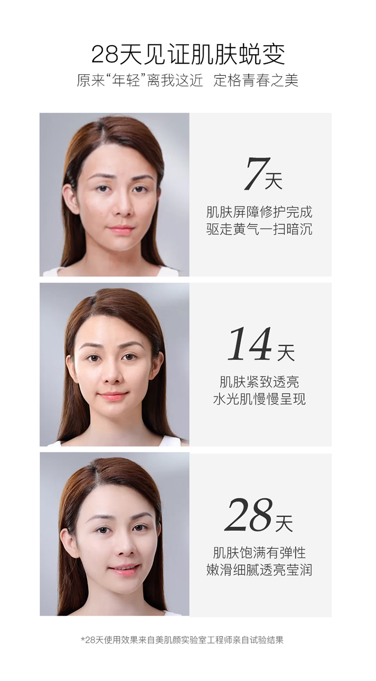 美肌颜（mergian） 冻干粉寡肽原液修复面部精华冻干粉套抗皱紧致淡化细纹提亮肤色 冰肌透亮冻干粉套盒*44支