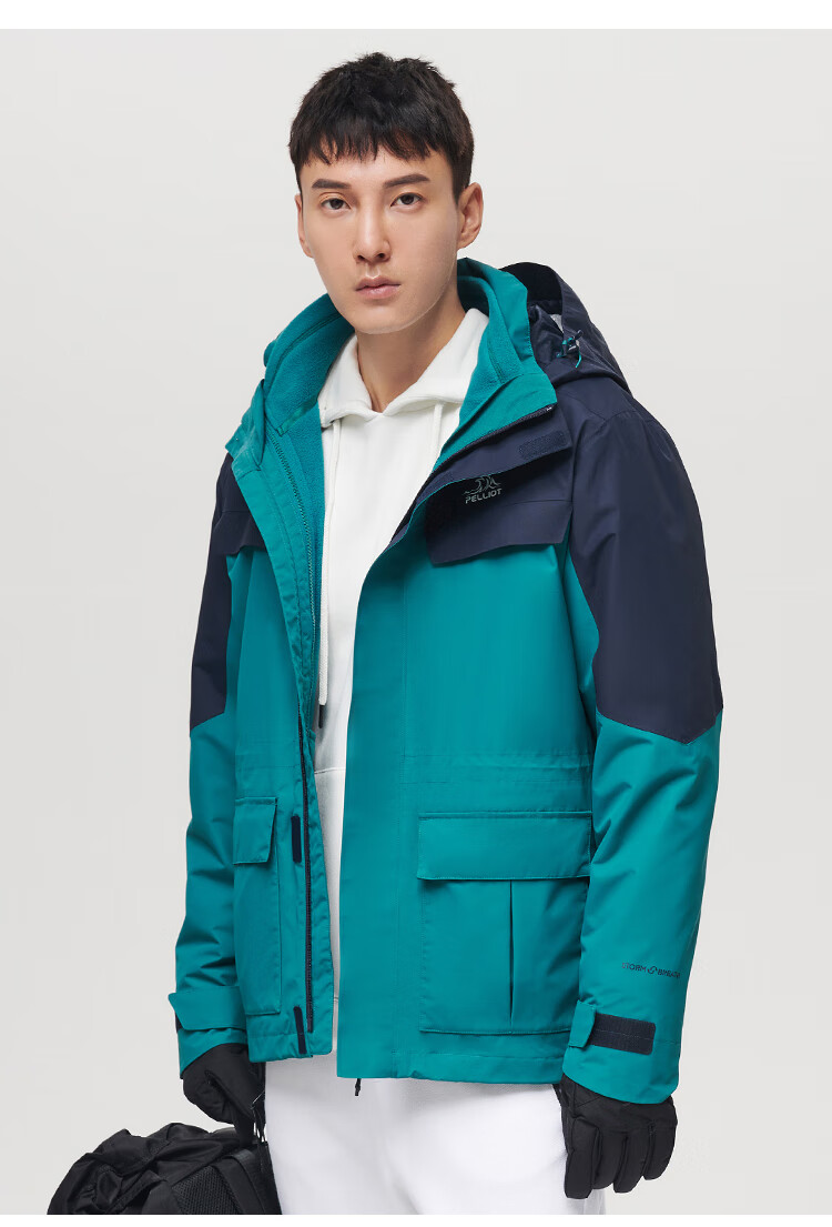 Мужская куртка Pelliot "Cheng Yi Same Style" Mountain Color, трехслойная, ветрозащитная, для активного отдыха, модель 0105, черная, размер L