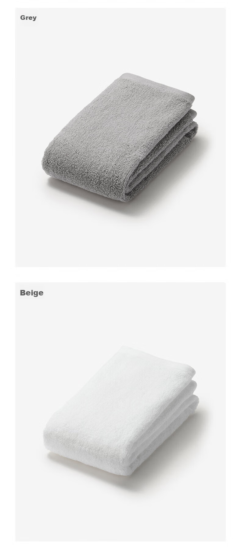 MUJI Полотенце для лица из хлопка, мягкое, длинное, для умывания и купания, угольно-серый, 34x85 см