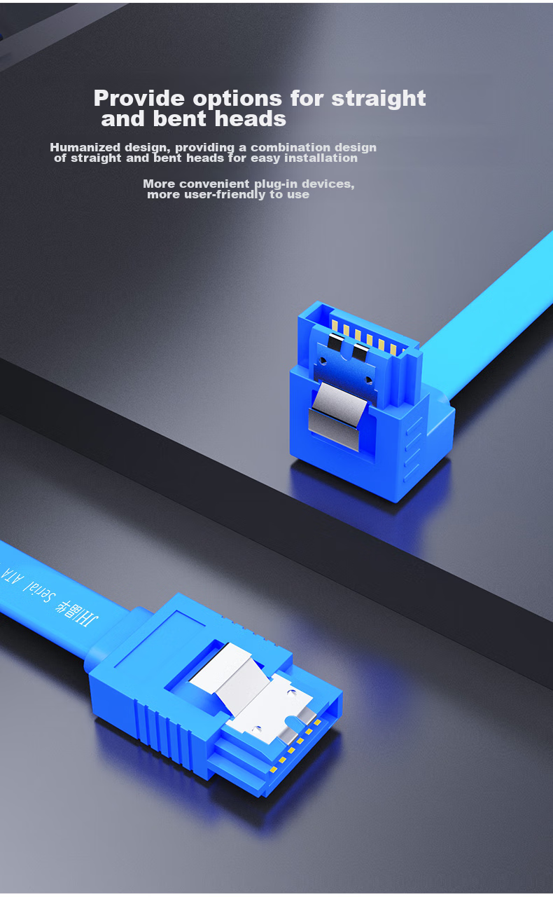 Кабель SATA 3.0 Jinghua U510B, 0.4 метра, синий