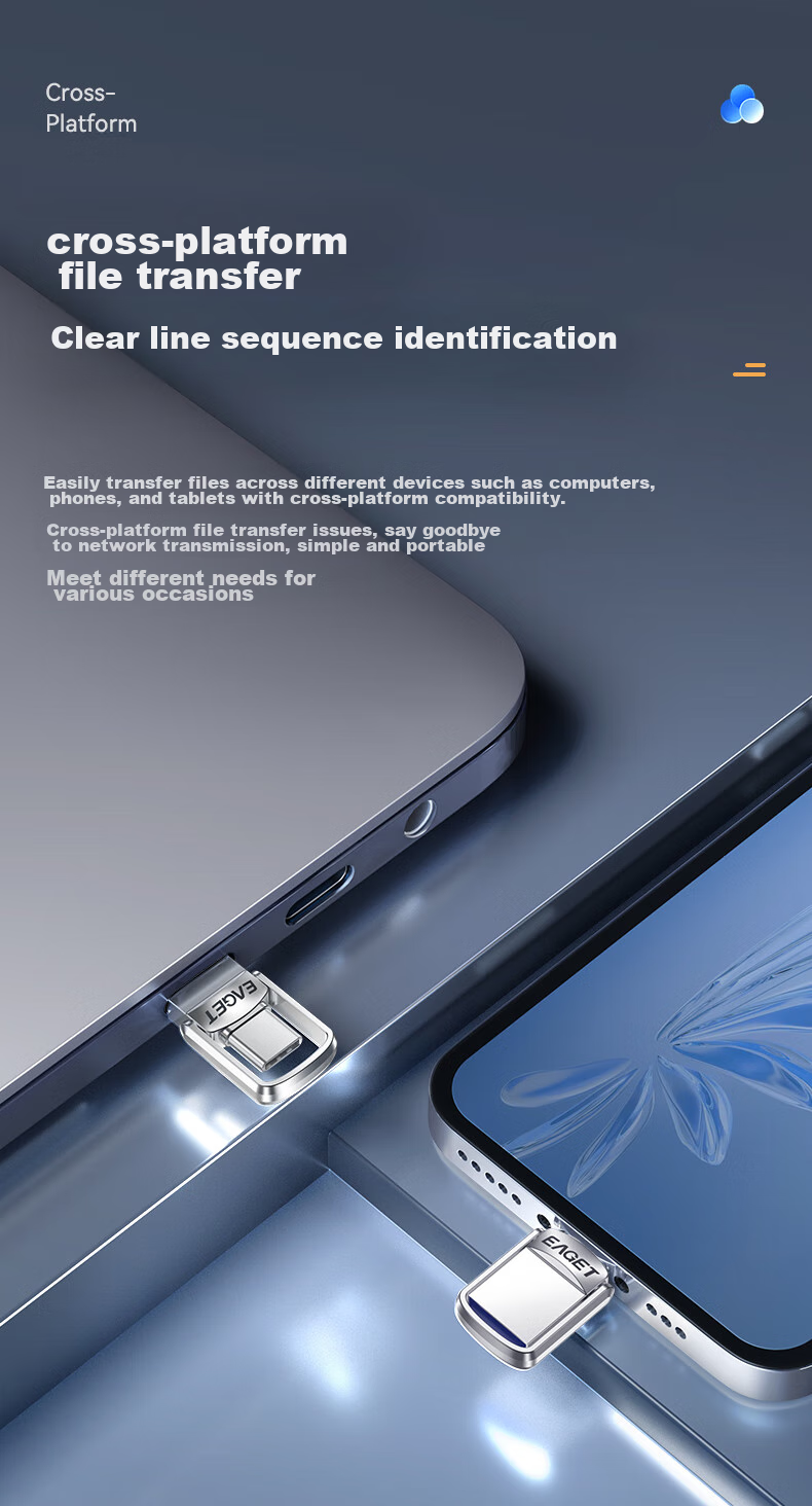 USB-флеш-накопитель EAGET CU20 Type-C USB3.2, 32 ГБ, металлический мини-накопитель для телефонов и компьютеров