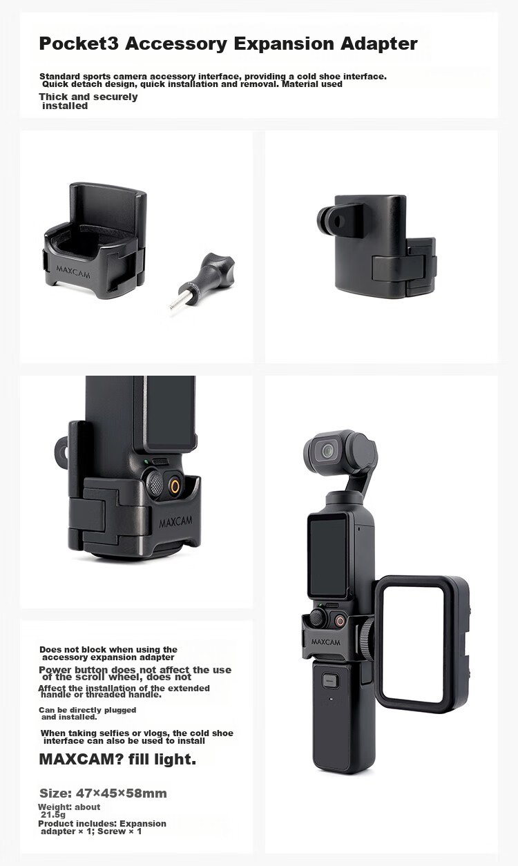 MAXCAM, портативный селфи-штатив для DJI Osmo Pocket 3, настольная подставка для видеоблогов, аксессуар