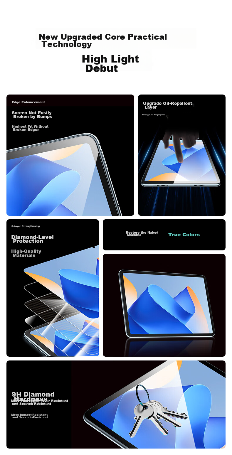 Защитное стекло CangHua для Huawei MatePad 11 (2023/2021), Honor Tablet V7Pro/V8, противоударное, антибликовое, 11 дюймов