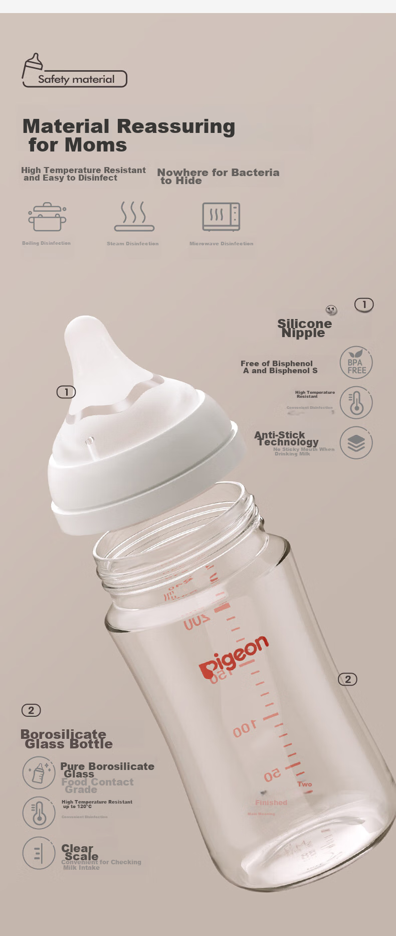 Соска Pigeon Natural Feel 3-го поколения, широкое горлышко, размер SS, 1 шт., от 0 месяцев