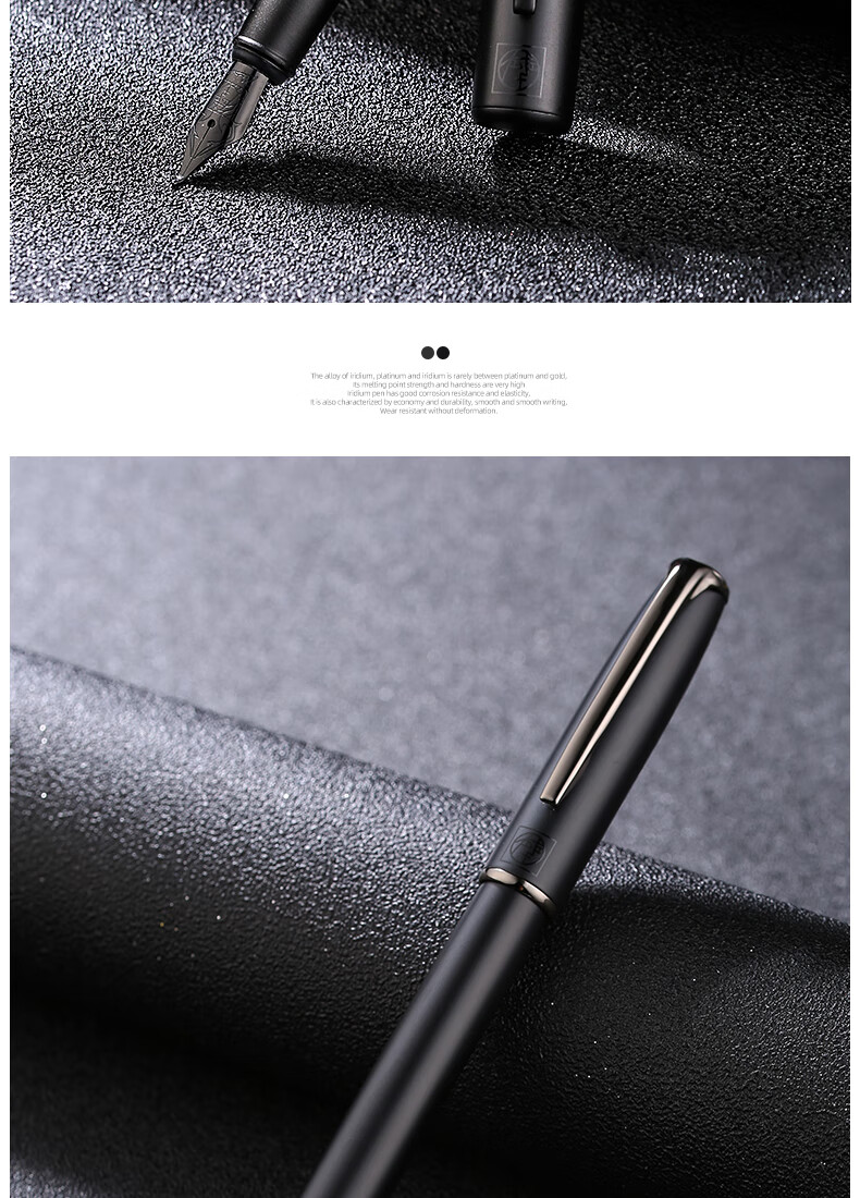 Перьевая ручка Pimio Malaga Series 916 Midnight Black, 1.0 мм, черная, с изогнутым пером, для каллиграфии и письма