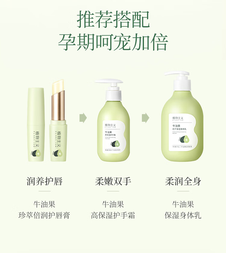 植物主义护手霜男女补水保湿擦手油滋润防干裂按压秋冬必备 【全身呵护】身体乳+护手霜+唇膏
