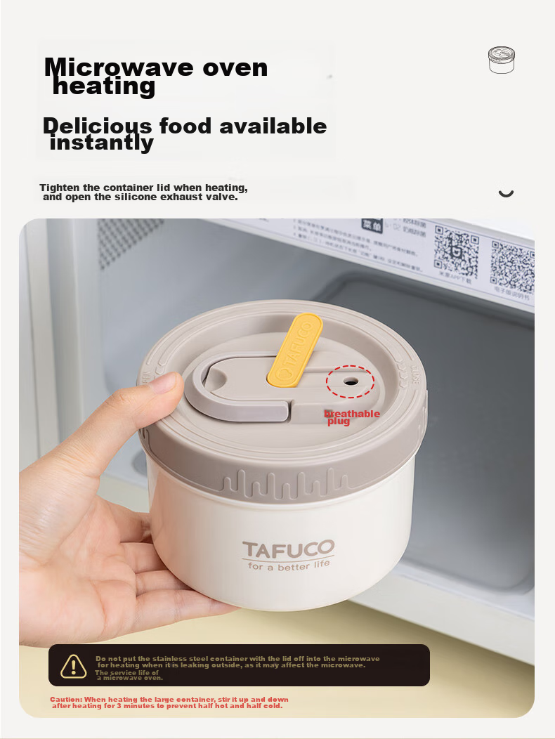 TAFUCO Ланч-бокс из нержавеющей стали 316L, портативный, 3 яруса, 1.5-2 л, с термосумкой и столовыми приборами, для офиса и студентов, микроволновая печь, морозильная камера, серый
