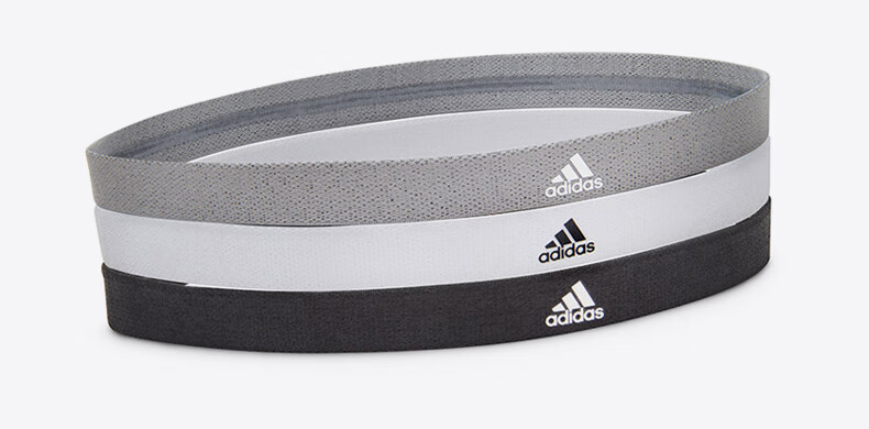 165751-阿迪达斯(adidas)发带运动头带女止汗带护额束发箍健身发带瑜伽束发带吸汗橡皮筋细窄组合3条套装 灰灰青ADAC-16202-详情图