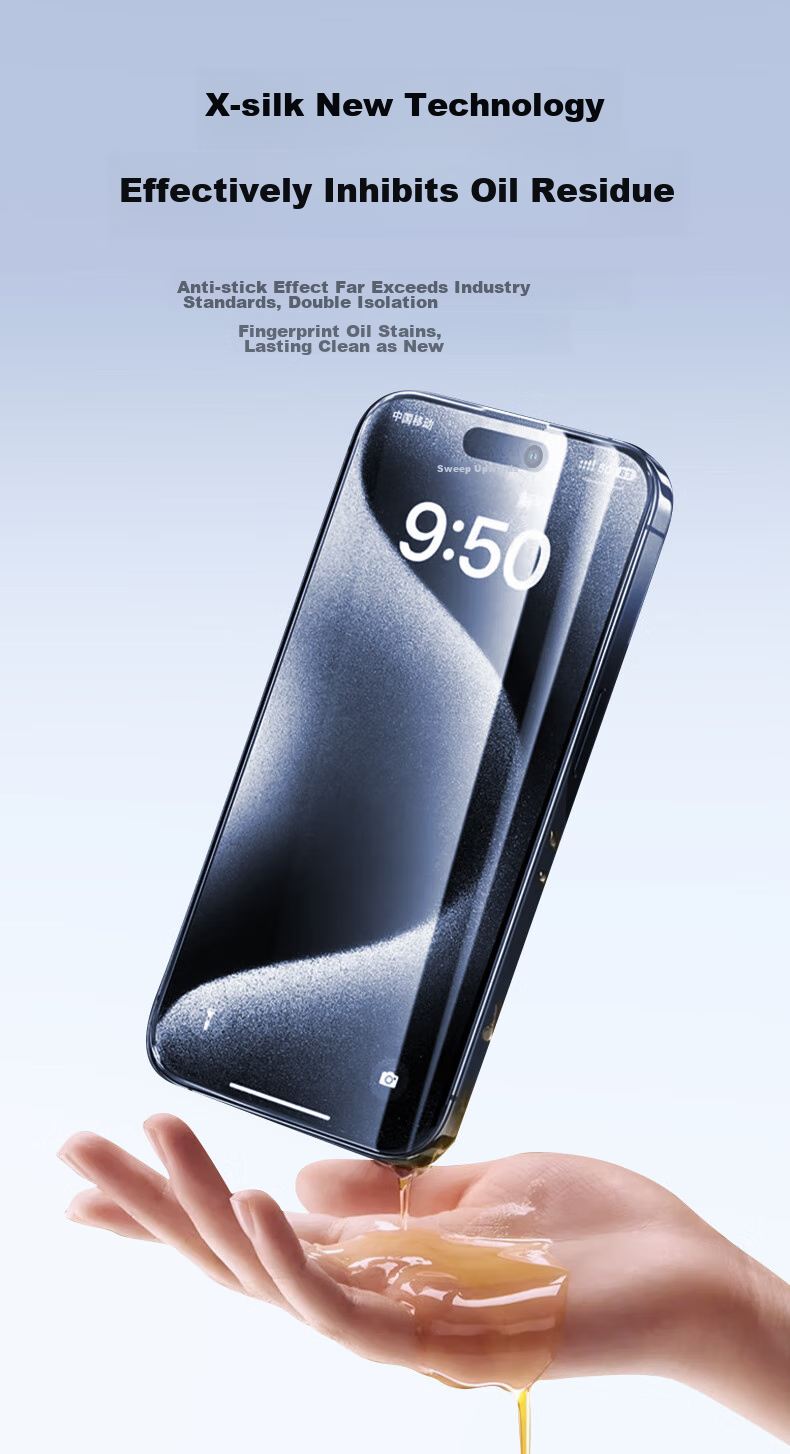 Защитное стекло DIVI для Apple iPhone 15 Pro Max, ультратонкое, противоударное, с защитой от отпечатков пальцев, полное покрытие