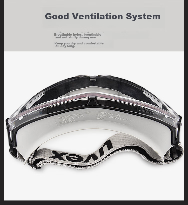 Защитные очки Uvex Goggles, ветрозащитные, противотуманные, пыленепроницаемые, защищающие от насекомых и аллергенов, брызгозащитные, от песка, для промышленного использования, защита от жидкостей, ударопрочные, универсальные защитные очки Uvex 9002285