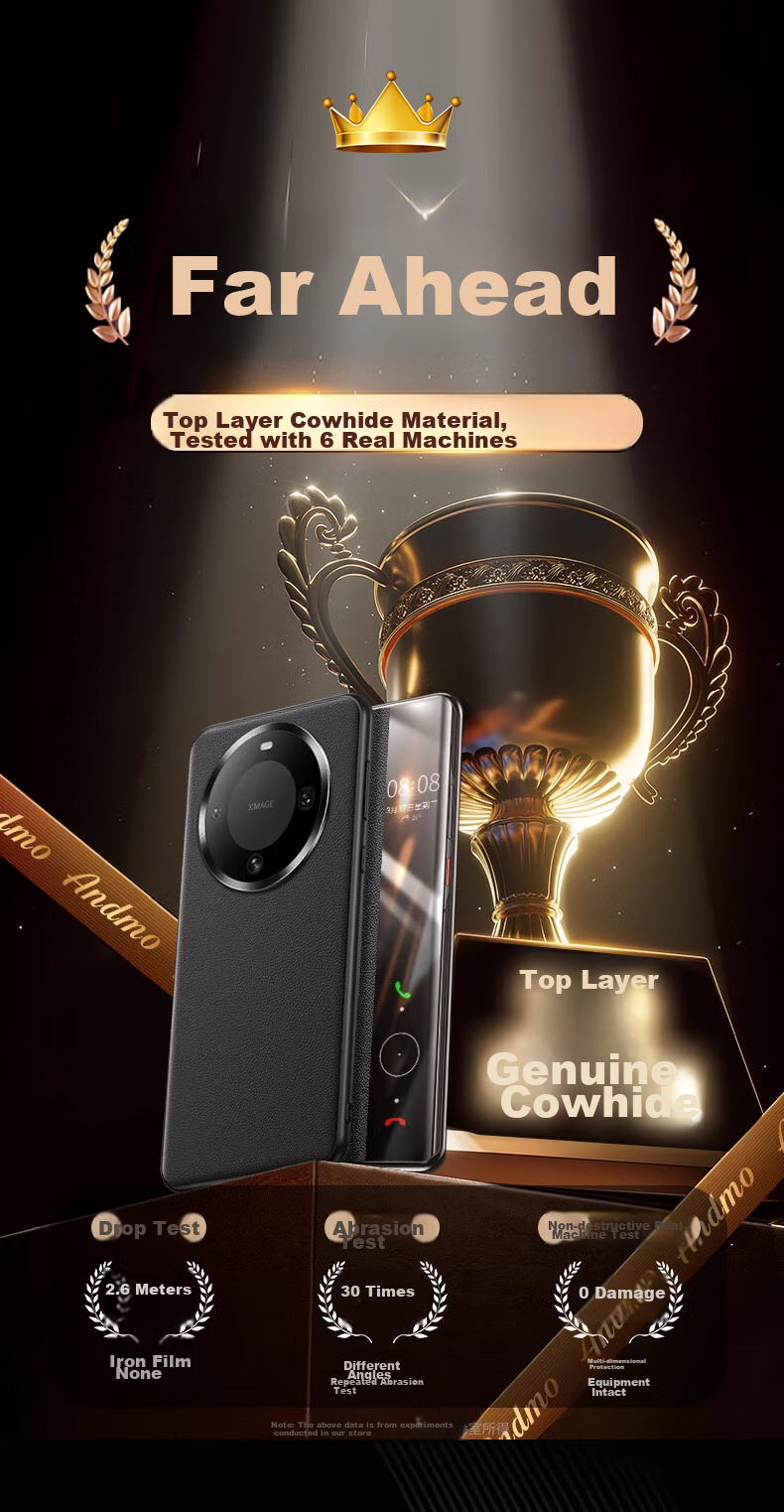 Чехол-книжка KOOLIFE из натуральной кожи для Huawei Mate60 Pro, с окном для просмотра уведомлений, противоударный, бизнес-стиль, черный