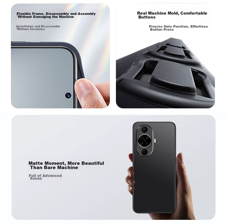 Чехол для Huawei Nova 12 Vitality Edition / Nova 11, KOOLIFE, черный, с защитой камеры, противоударный, TPU, простой стиль