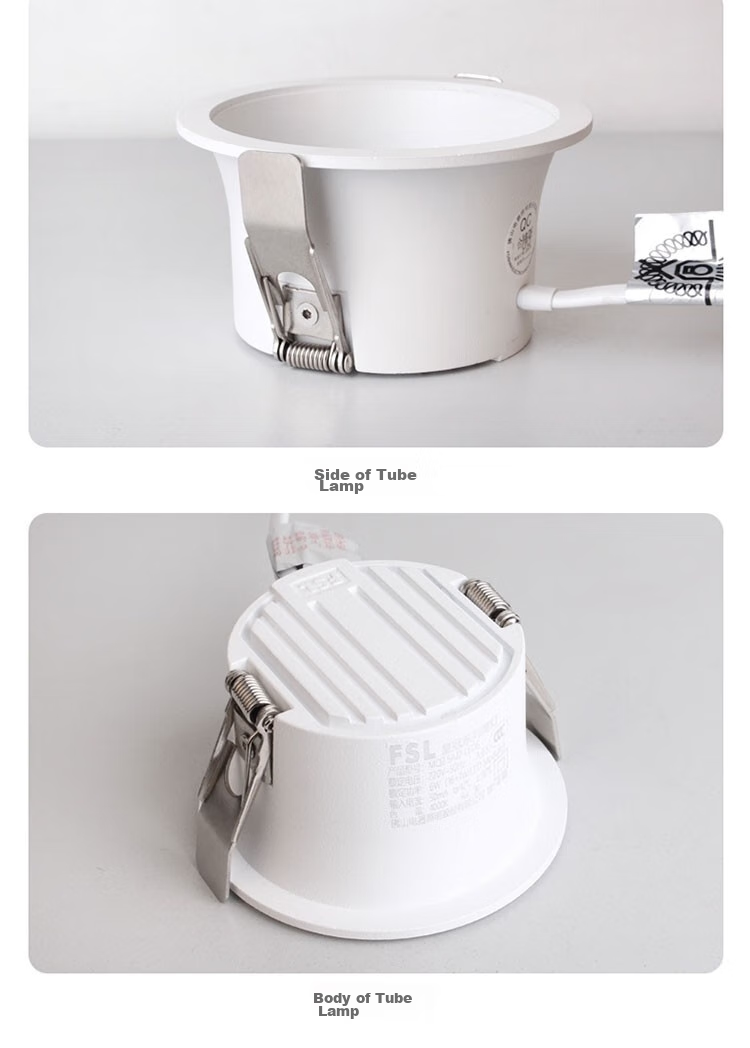 FSL Foshan Lighting LED встраиваемый светильник, антибликовый, 9 Вт, холодный белый (5700K), вырез 75 мм, алюминиевый корпус